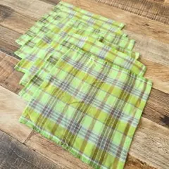 ガーゼハンカチ チェック グリーン ベビーガーゼ ハンカチ 手拭き 綿100%