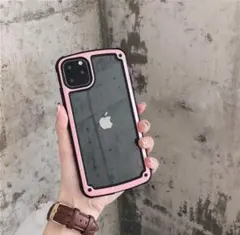 iPhone11promaxケース カラフル　クリアケース　サイドカラー ピンク