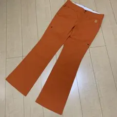 EDWIN GOLFオレンジ色 レディース ゴルフパンツ Lサイズ