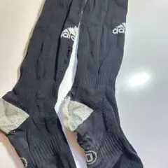 adidas サッカーソックス 黒 17〜19センチ ダメージあり キッズ