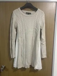 MERCURYDUO サイドシフォンケーブルニットワンピース