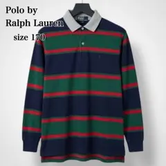 【ポロバイラルフローレン 】170長袖ポロシャツ ラガー マルチボーダー M