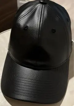 ニューエラ レザー調キャップ ブラック