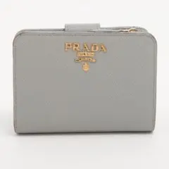 PRADA プラダ グレー 二つ折り財布 サフィアーノレザー ウォレット