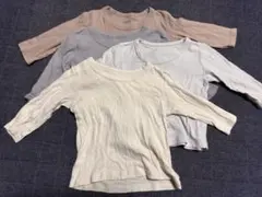 子供　ベビー　長袖シャツ　肌着　あったか肌着　長袖　90 4枚セット　綿100%