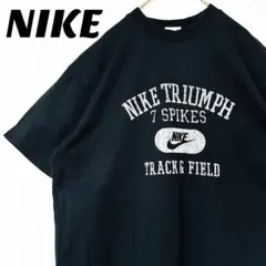 NIKE ナイキ 半袖Tシャツ スウッシュ ビッグプリントロゴ L 黒 オールド