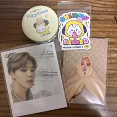BTS ジミン　トレカ　BT21 缶バッジ CHIMMY ステッカー セット