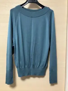 untitled 青緑色 長袖ニット セーター