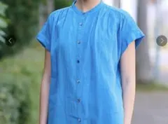 DRESSTERIOR ドレステリア　ガーメントダイラミーフレンチシャツ　ブルーのサムネイル