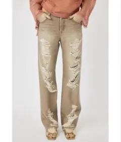 moussy HIGH DAMAGED STRAIGHT size1 美品