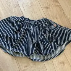 ネイビーと白のストライプ フリルスカート 100cm