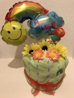 【バルーン無料】【送料、ラッピング代込】はらぺこあおむし バルーン オムツケーキ