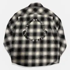 s*a様 極美品 正規品 MONCLER 背中ビッグロゴ オンブレチェック シャ 2026年最新】MONCLER メンズ ネルシャツの人気アイテム - メルカリ