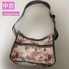 中古☆ レスポートサック LeSportsac ショルダーバッグ （切手柄 ）