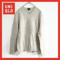 【美品】プレミアムラムVネックセーター　白　ホワイト　クリーム　アイボリー