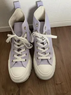コンバース ラベンダー 厚底 ハイカットスニーカー