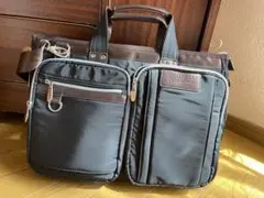 D.KELLY 軽量2WAY ブランドバッグ 黒×茶 たっぷり収納ビジネスBag