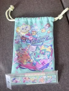ポケモン巾着袋と定規　未使用品