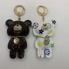 クマ型チャーム&キーホルダー2個セット