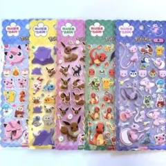 【韓国限定】ポケモン マシュマロステッカー 5枚セット 正規品