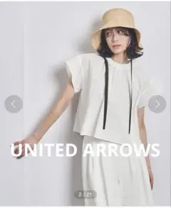 新品 ユナイテッドアローズ リボンカットジャガード ショートスリーブ