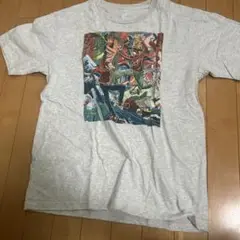 グレー グラフィックプリント 半袖Tシャツ