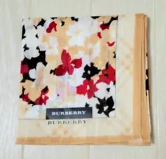 【新品タグシール付き】BURBERRYバーバリーシック花柄大判ハンカチ５０×５０
