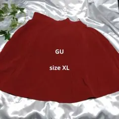 GU 赤 フレアスカート 後面ファスナー付き