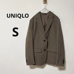 美品 UNIQLO S ブラウン テーラードジャケット　チェック柄　長袖のサムネイル