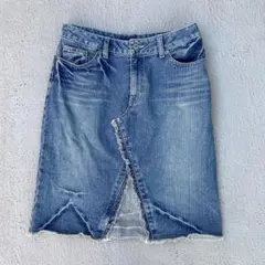 デニムスカート　タイトスカート　ひざ丈　古着