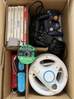 Wii本体とコントローラー、ゲームソフトセット