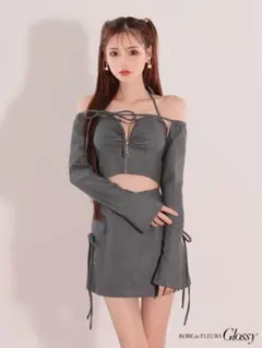 ROBE de FLEURS Glossy セットアップミニキャバドレス