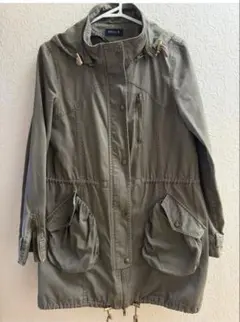 SPICA フード付きオリーブグリーンモッズコート