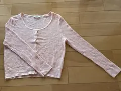 UNIQLO ピンク リブ編み カーディガン M