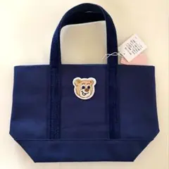 フェイラー オールドテディ ワッペントートバッグ L 小 ネイビー 紺 新品