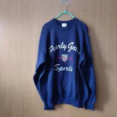 PEARLY GATES　綿100％　ネイビー ロゴセーター　L