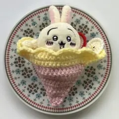ちいかわ お座りぬいぐるみ ぬい服 ぬい活 ハンドメイド 被り物 クレープ 苺②