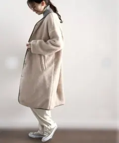 クラシカルエルフ リバーシブル ボア＆ノーカラー キルティング コート