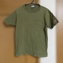 Champion チャンピオン 復刻ランタグ ポケット付きTシャツ グリーン S