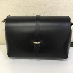 VICE VERSA 旧モデル 本革 ミニショルダーバッグ ポシェット 黒×金