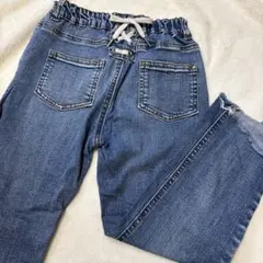 プティマイン　デニムロングパンツ ウエストゴム付き