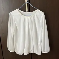 ホワイト 長袖シャツ バルーンスリーブ　Mサイズ