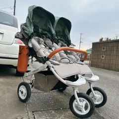 AIRBUGGY 二人乗りベビーカー グリーン