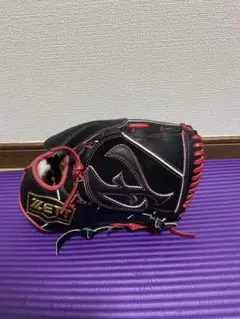 ZETT Pro Status 軟式野球グローブ 黒/赤