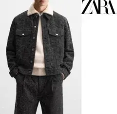 送料無料 新品 ZARA 凹凸テクスチャーデニムジャケット USサイズ XL