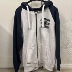 グレー ネイビー フルジップパーカー