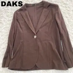 《DAKS》ダックス slim fitジャケット 薄手 ブラウン テーラードのサムネイル