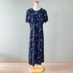 美品 PINORE ピノーレ 刺繍 スカラップ ワンピース ネイビー 40 - メルカリ
