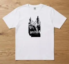 ハリー・ポッターの世界観を猫で表現したグラフィック Tシャツ ホワイト