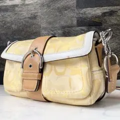 【美品】コーチ　ショルダー　キャンバス　イエロー　1854 ソーホー